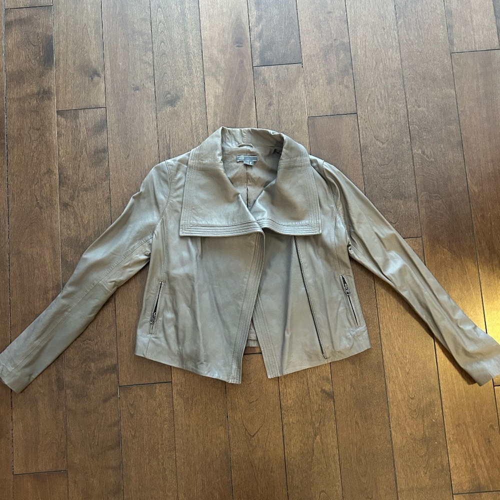 Vince Olive Green Faux Leather Jacket